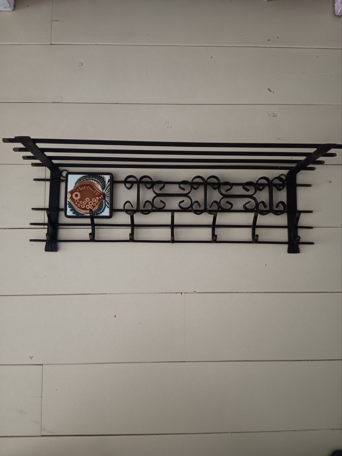 Vintage smeedijzeren kapstok., Huis en Inrichting, Woonaccessoires | Kapstokken, Ophalen of Verzenden, Wandkapstok, Minder dan 100 cm