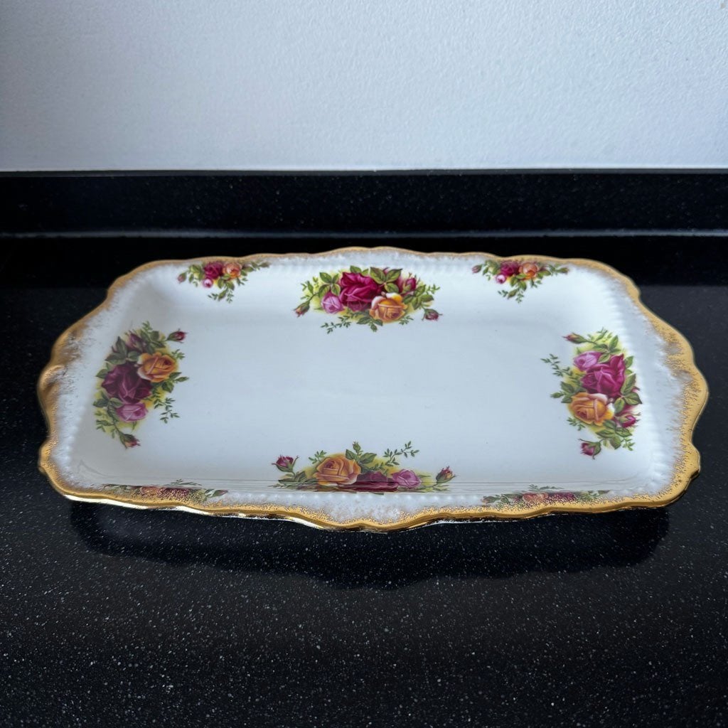 Royal Albert Old Country Rose - Cakeschaal, Ophalen of Verzenden