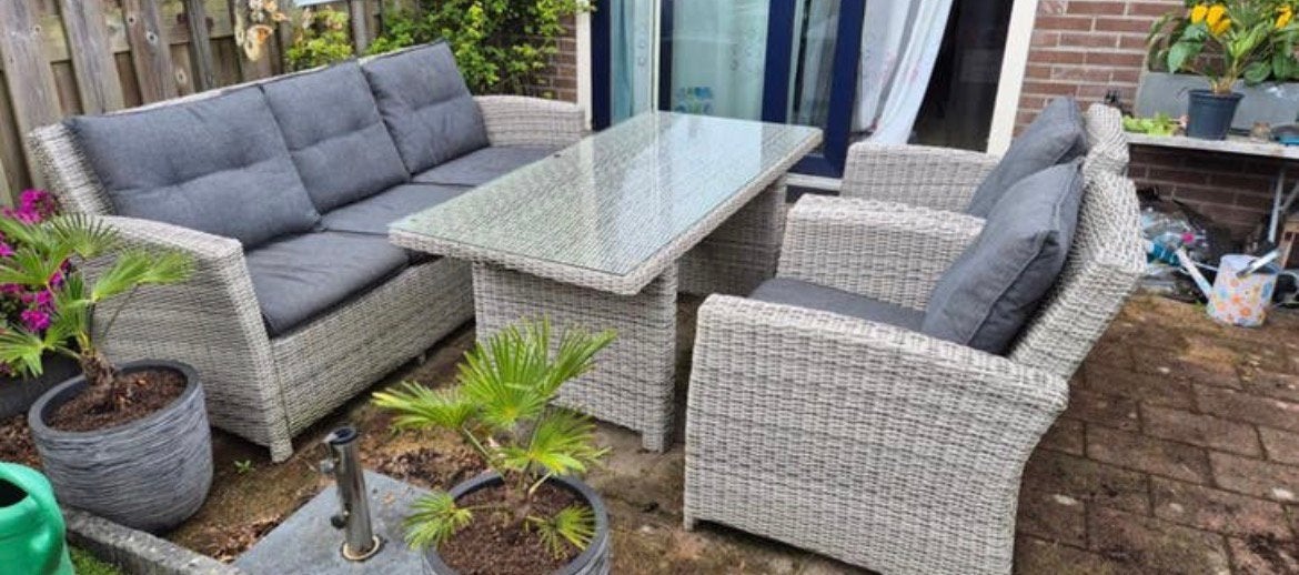 Loungeset , Diningset voor 5 personen van Sens-Line, Ophalen, Zo goed als nieuw, Wicker