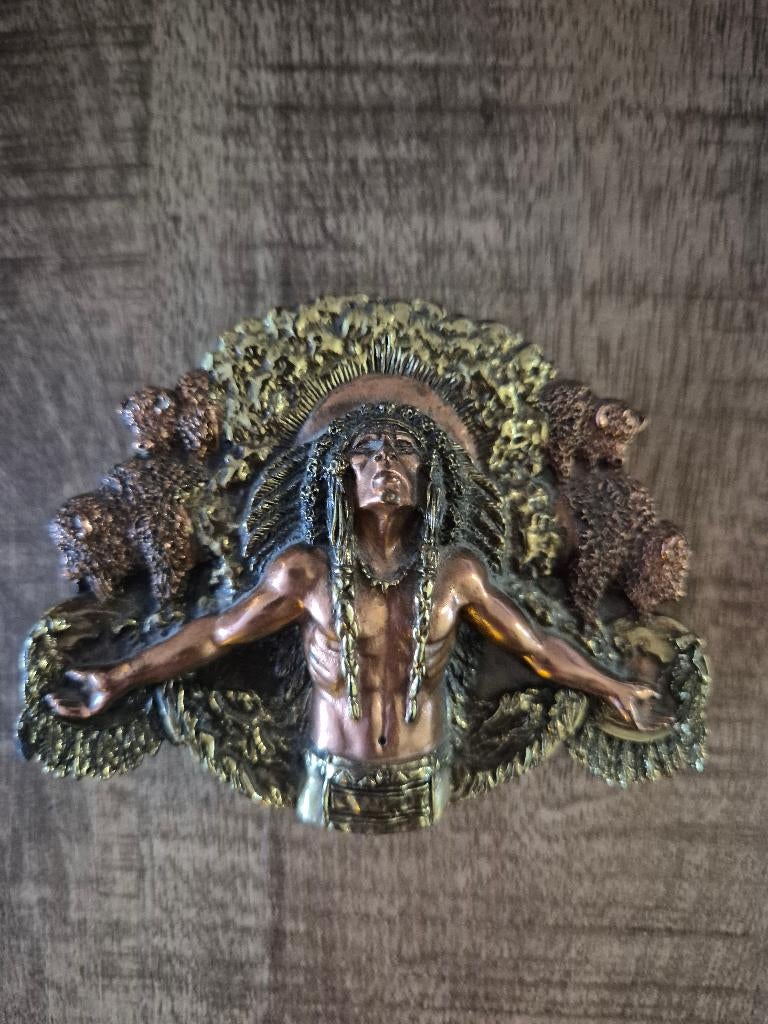 Siskiyou Buckle Company Native American Indian riemgesp,, Antiek en Kunst, Ophalen of Verzenden
