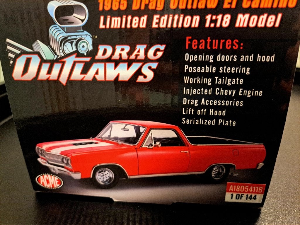 1:18 ACME 1965 Drag Outlaws Chevrolet El Camino, Ophalen of Verzenden, Nieuw, Overige merken