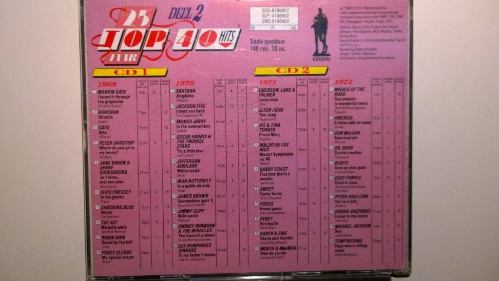 25 Jaar Top 40 Hits Deel 2 1969-1972, Cd's en Dvd's, Cd's | Verzamelalbums, Ophalen of Verzenden, Zo goed als nieuw, Pop, Album