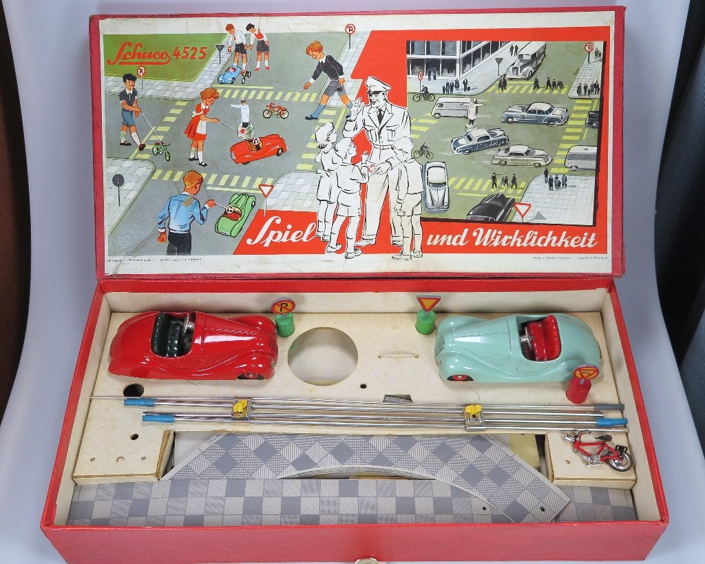 Schuco 4525 Autorijschool Set (1955-1959) zeer ZELDZAAM !!, Ophalen of Verzenden