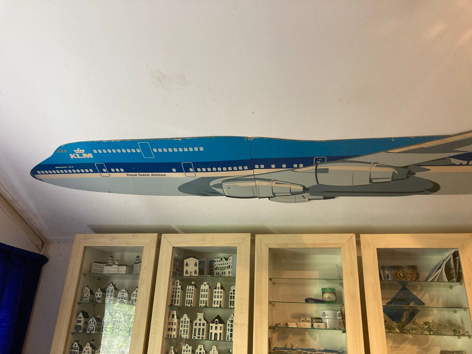 Groot plat/kartonnen KLM  - Boeing 747 - PH-BUO, Ophalen, Gebruikt, Schaalmodel