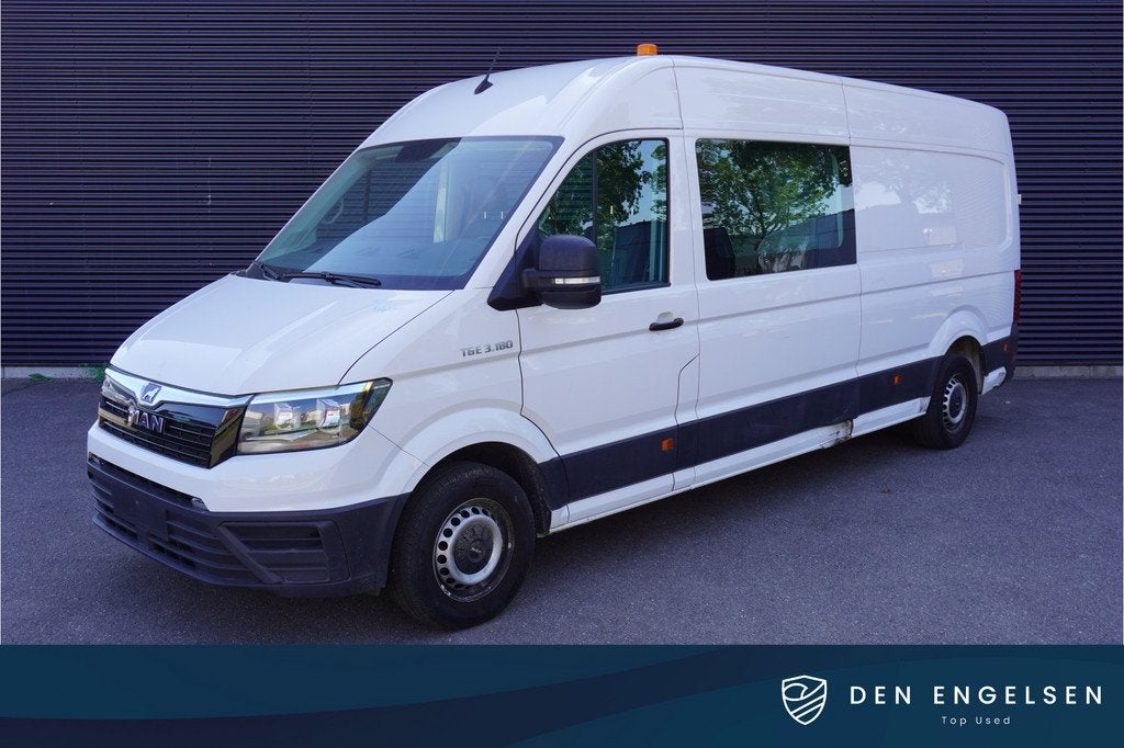 MAN TGE 180pk Automaat L4H3/L3H2 Dubbele cabine Navigatie Tr, Auto's, Gebruikt, Zwart, 4 cilinders, MAN