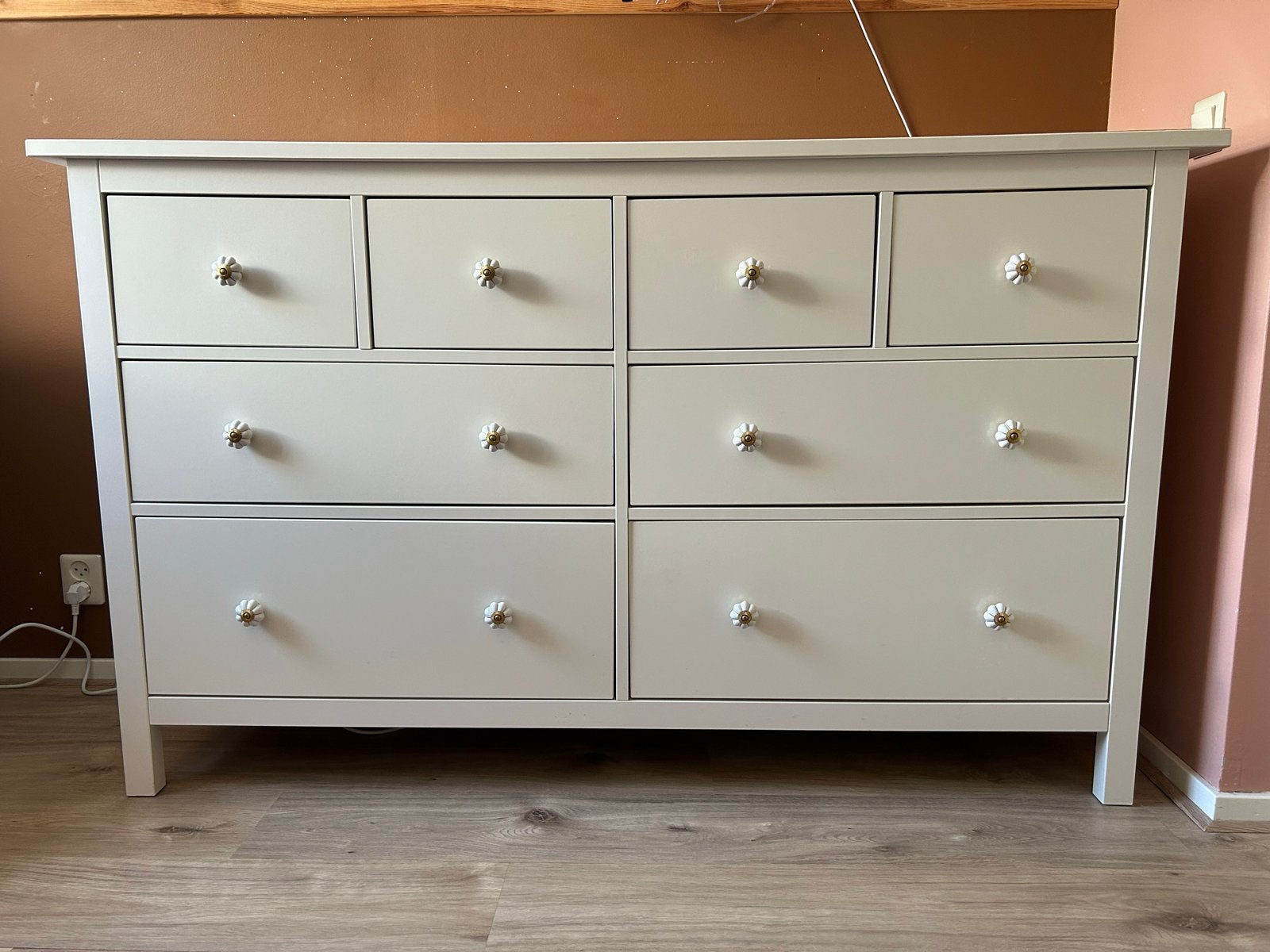 Hemnes Ladekast met 8 laden, Ophalen, Gebruikt, 5 laden of meer, 150 tot 200 cm