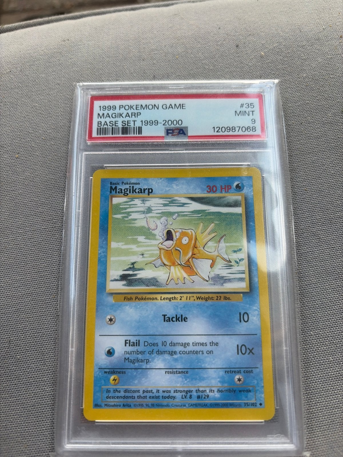 Magikarp Pokémon kaart PSA 9 MINT (1999 Base Set), Hobby en Vrije tijd, Verzamelkaartspellen | Pokémon, Ophalen of Verzenden, Zo goed als nieuw