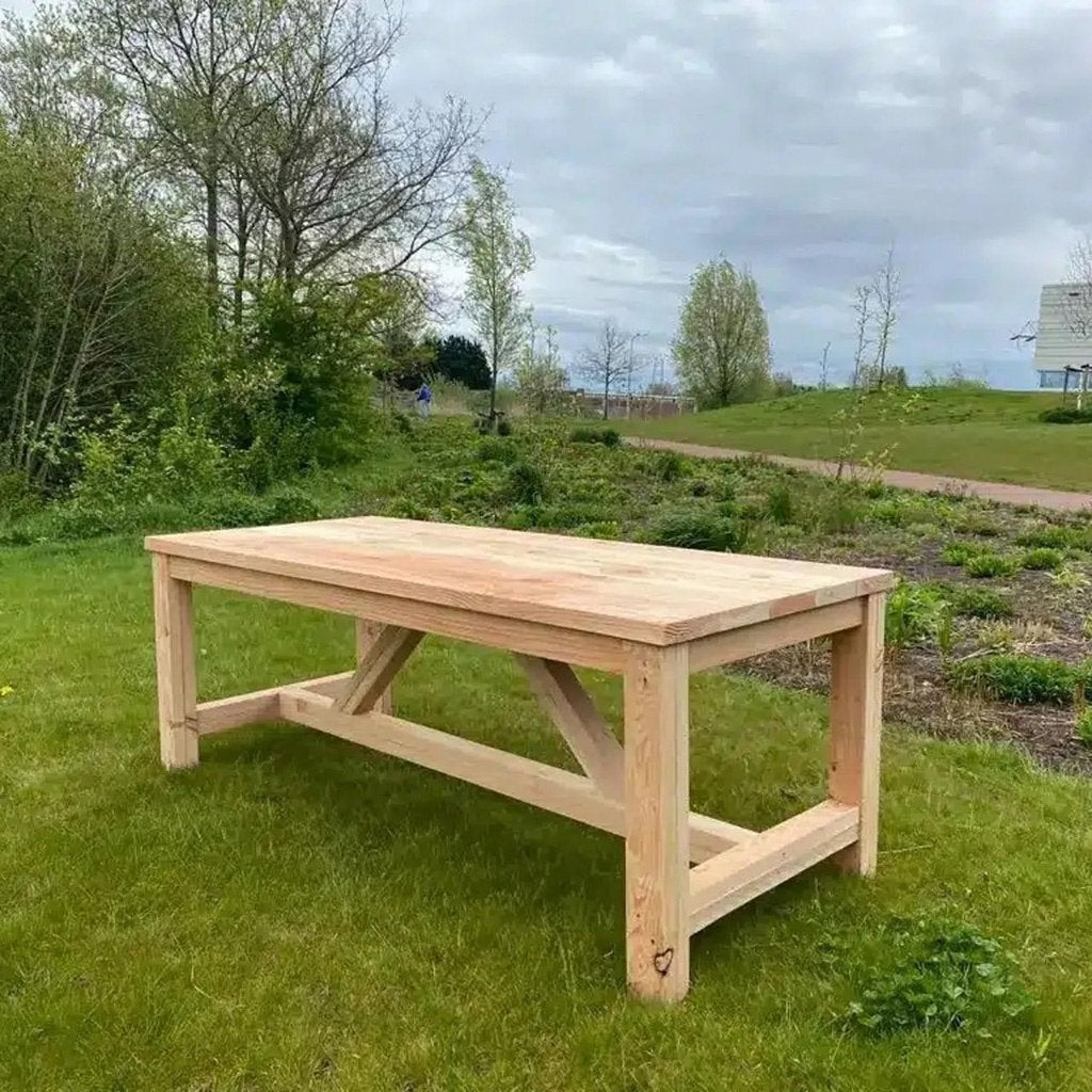 Steigerhouten tuintafel - incl. beits & nano-coating, Ophalen of Verzenden, Nieuw, Rechthoekig, Hout