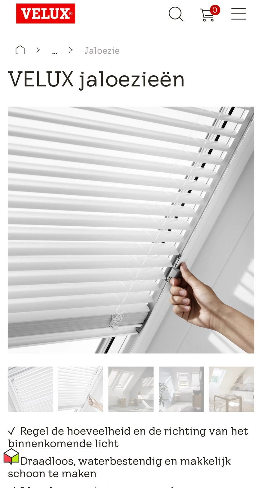 Velux Jaloezieën PAL, wit design, Jaloezie, Overige merken, Wit, Nieuw