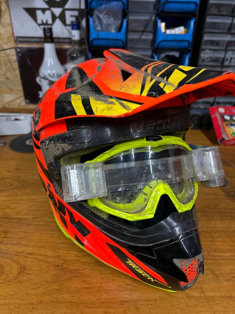Crosshelm met bril - Maat XL, Motoren, Kleding | Motorhelmen, XL, Tweedehands, Ophalen, Overige merken