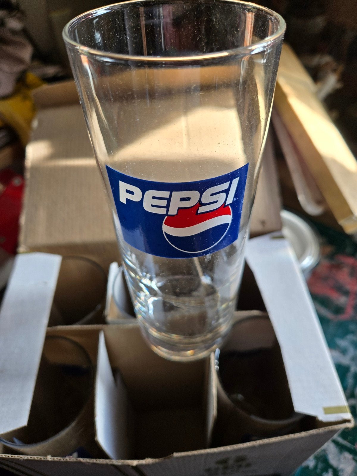 Set van 6 vintage Pepsi glazen, Ophalen of Verzenden, Nieuw, Overige typen