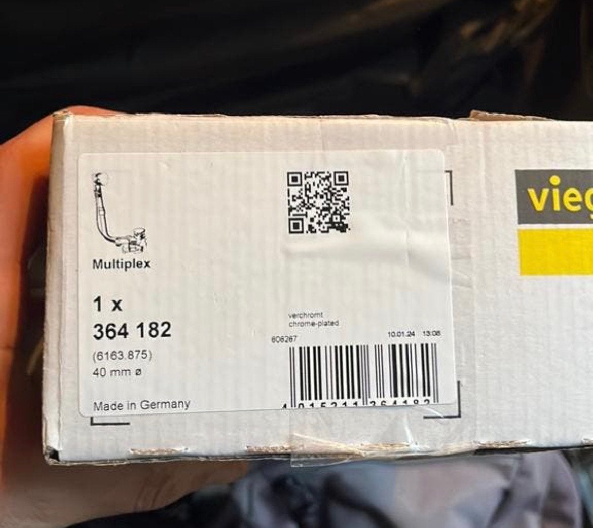 Viega Multiplex Visign M5 verlengde badafvoercombinatie, Ophalen, Nieuw, Chroom, Bad