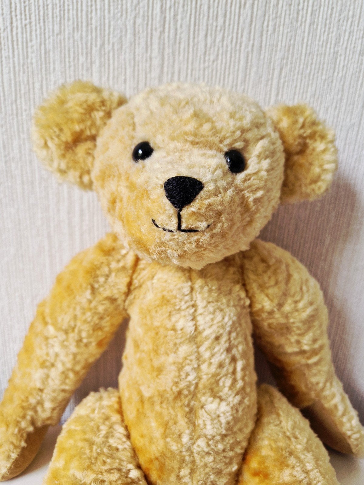 Vintage Jaren '50 Pluche Teddybeer - Uniek Verzamelobject, Ophalen of Verzenden, Gebruikt, Stoffen beer, Overige merken