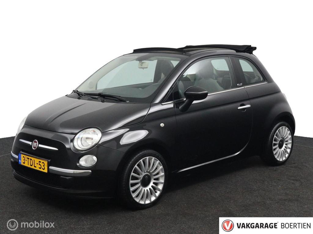 Fiat 500 0.9 TwinAir Lounge Cabrio met nieuw dak !, Euro 5, Gebruikt, 31 €/maand, Zwart