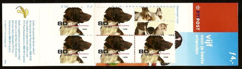 Nederland Postzegelboekje 56 postfris Huisdieren, Postzegels en Munten, Ophalen of Verzenden, Na 1940, Postfris