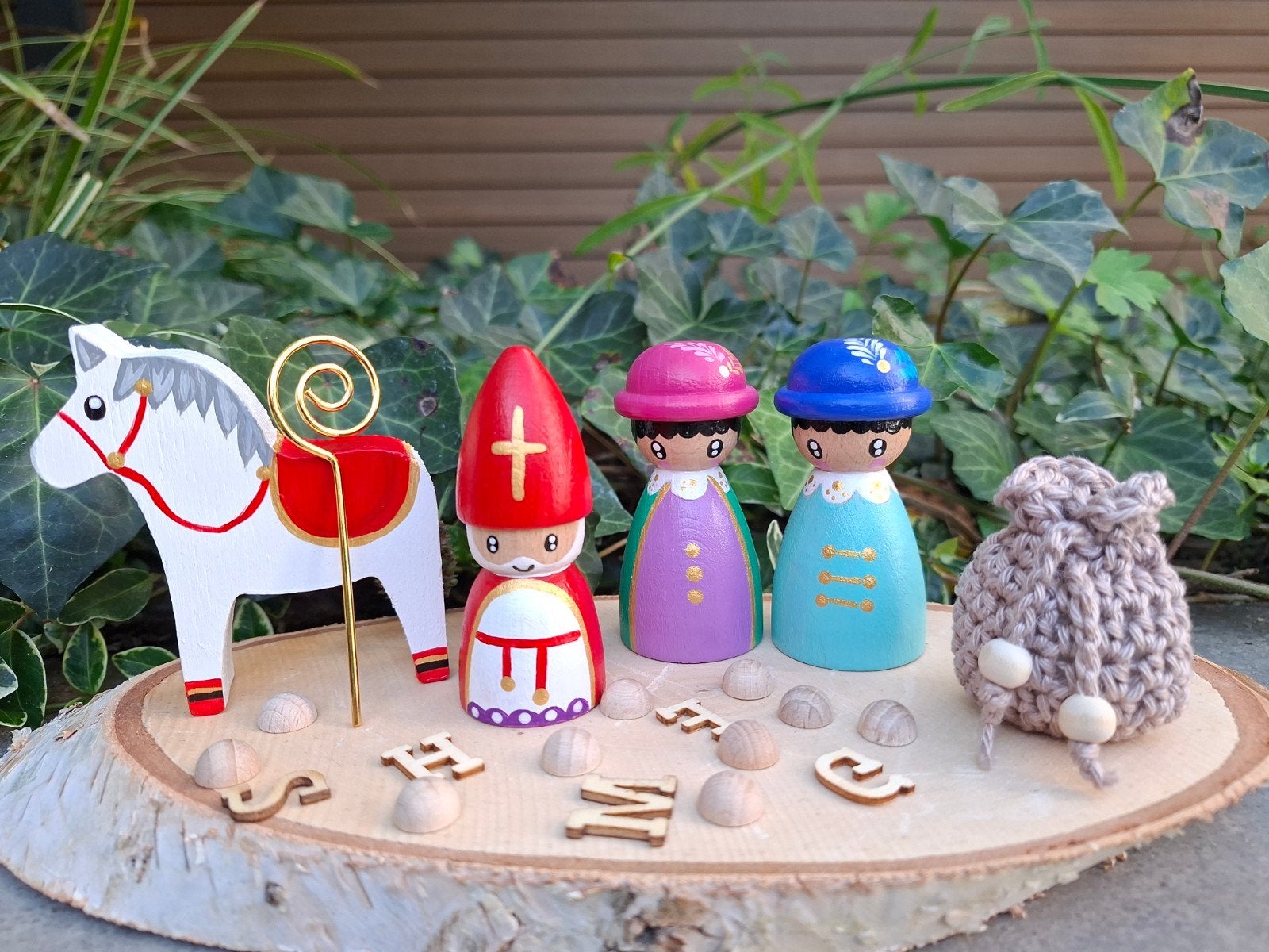 pegdolls sinterklaas wooden playset, Ophalen of Verzenden, Nieuw