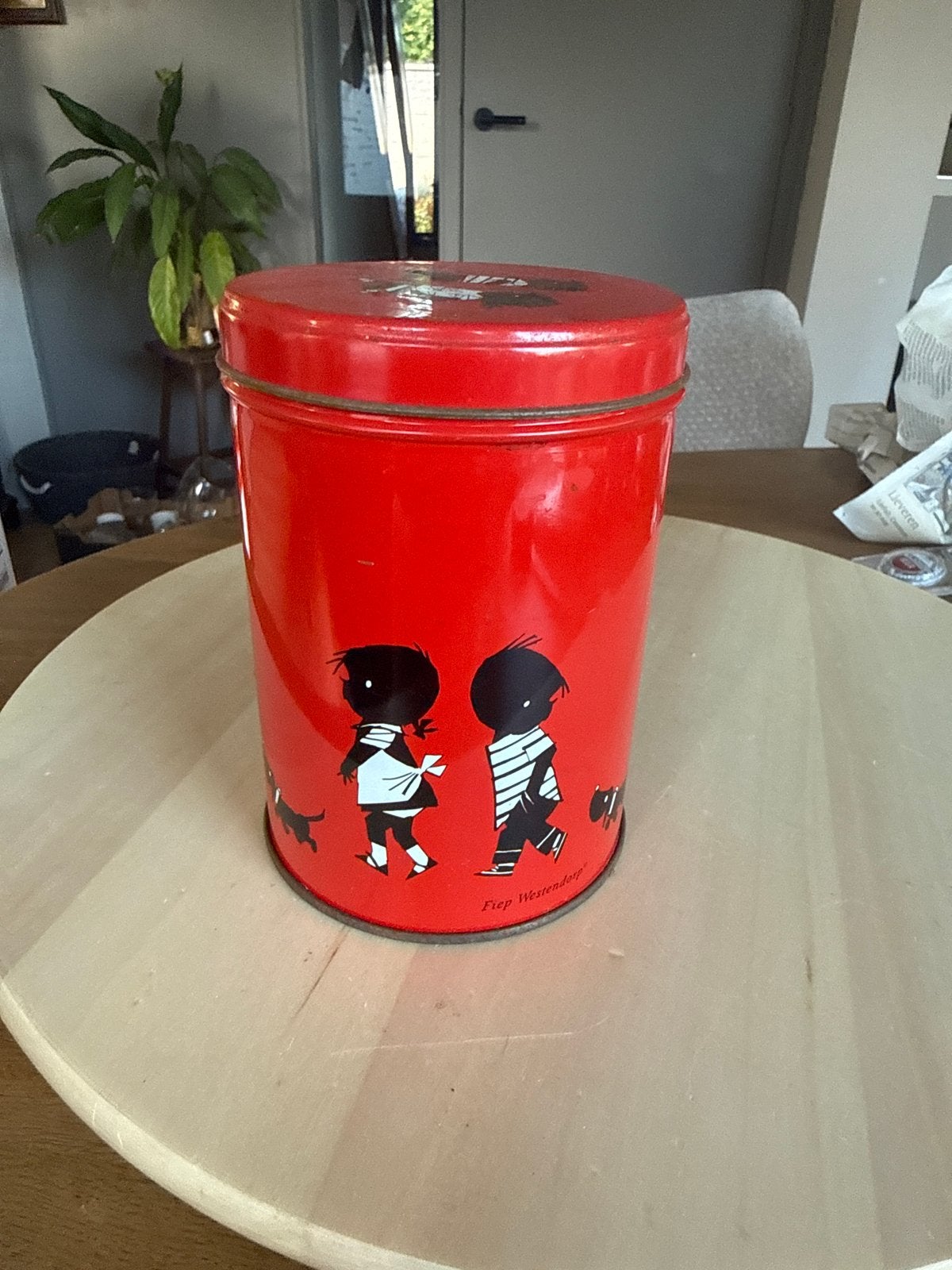 Vintage Fiep Westendorp voor Verkade blik - Rood, Ophalen of Verzenden