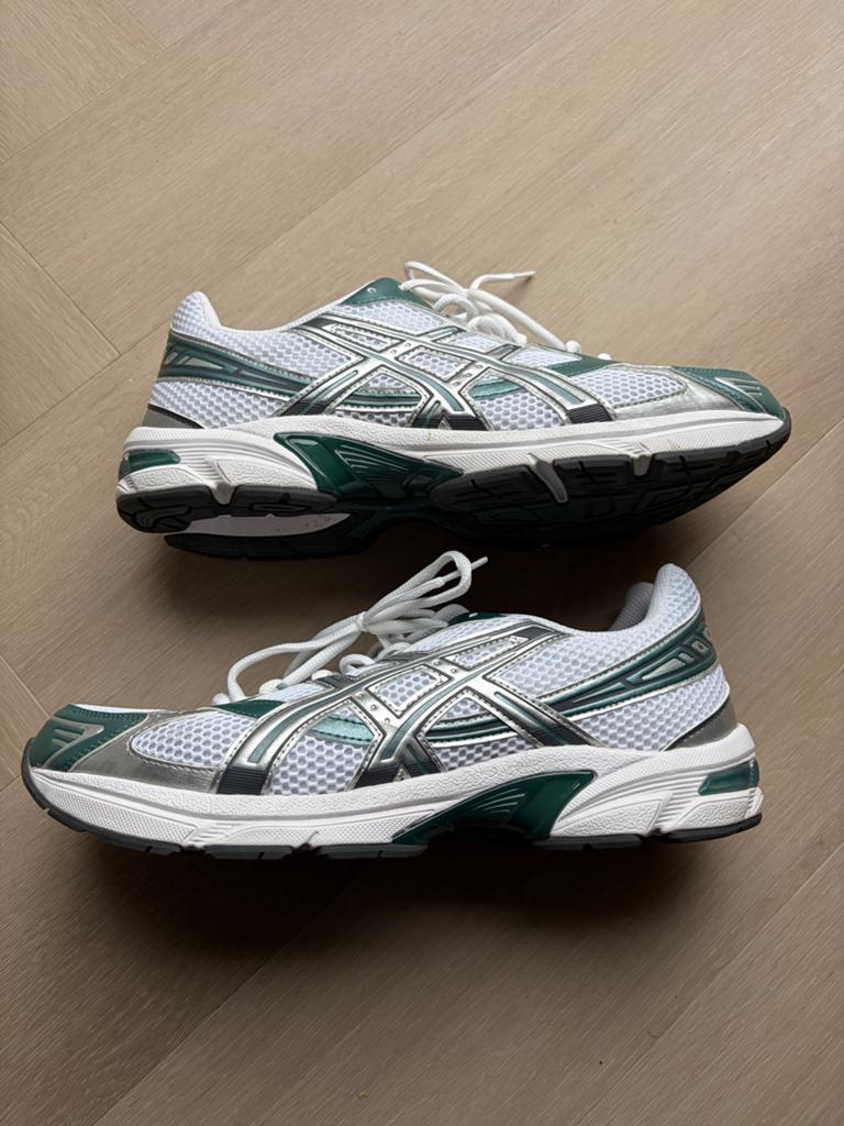 ASICS Gel-1130 White/Green  maat 46, Kleding | Dames, Schoenen, Zo goed als nieuw, Sneakers of Gympen, Wit, Ophalen of Verzenden