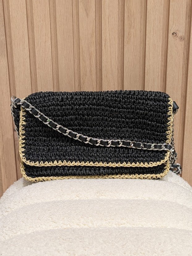 Becksondergaard - Raffia crossbody tas - Nieuw, Schoudertasje, Zwart, Nieuw, Ophalen of Verzenden
