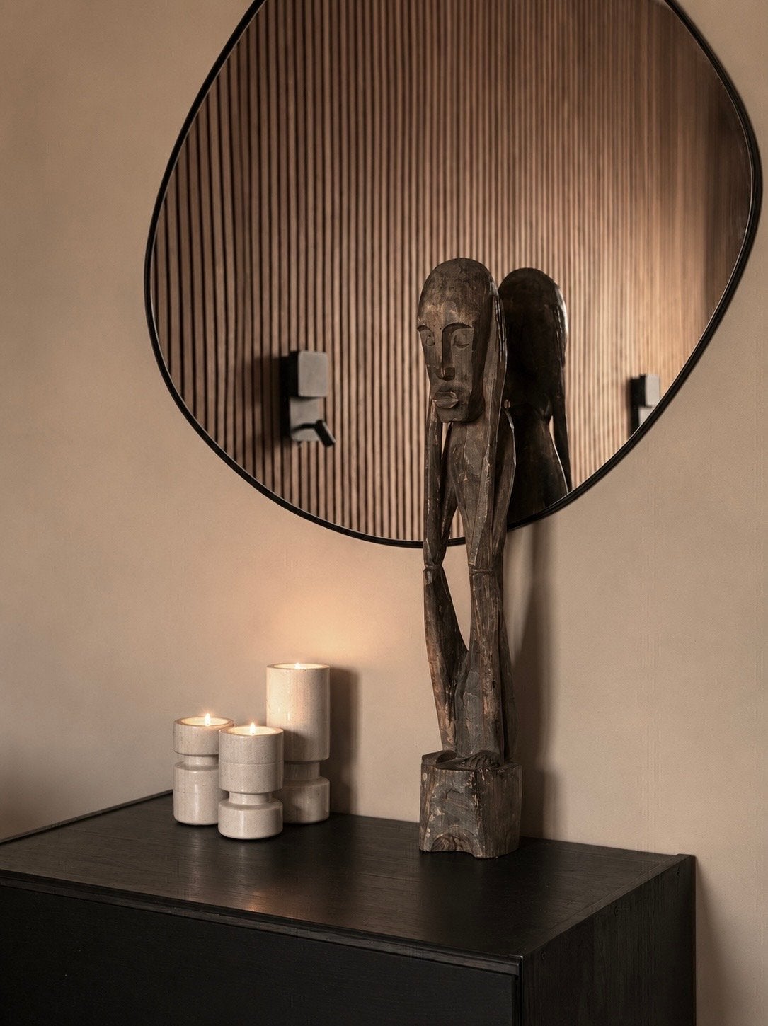 Houten beeld, Afrikaans, inheems, stoere deco, 72 cm hoog, Ophalen, 50 - 100 cm, Handgemaakt, Beeld