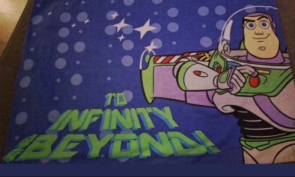Buzz Lightyear dekbedovertrek - To Infinity and Beyond!, Gebruikt, Eenpersoons, Blauw, Dekbedovertrek