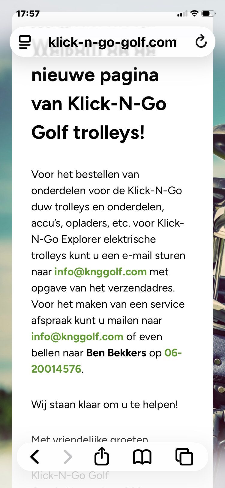 Foto 2 van Klick-N-Go Golf trolley - Handige en compacte golftrolley