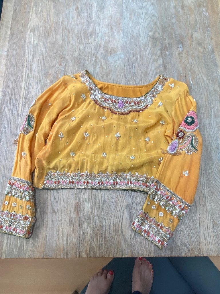 Lahenga, Maat 38/40 (M), Galajurk, Oranje, Ophalen of Verzenden