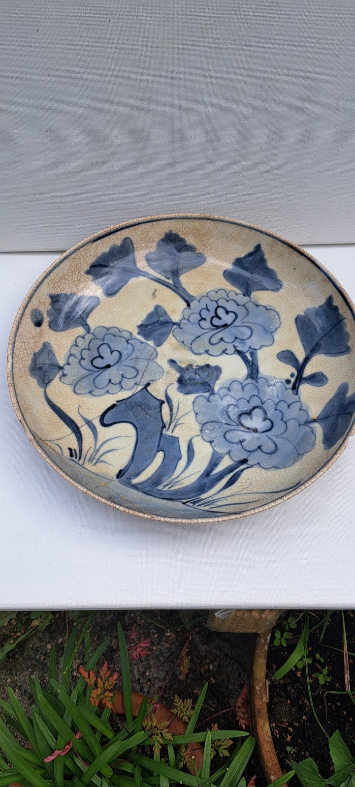 Chinees Chinese antiek porselein grote schotel bord, Antiek en Kunst, Ophalen of Verzenden