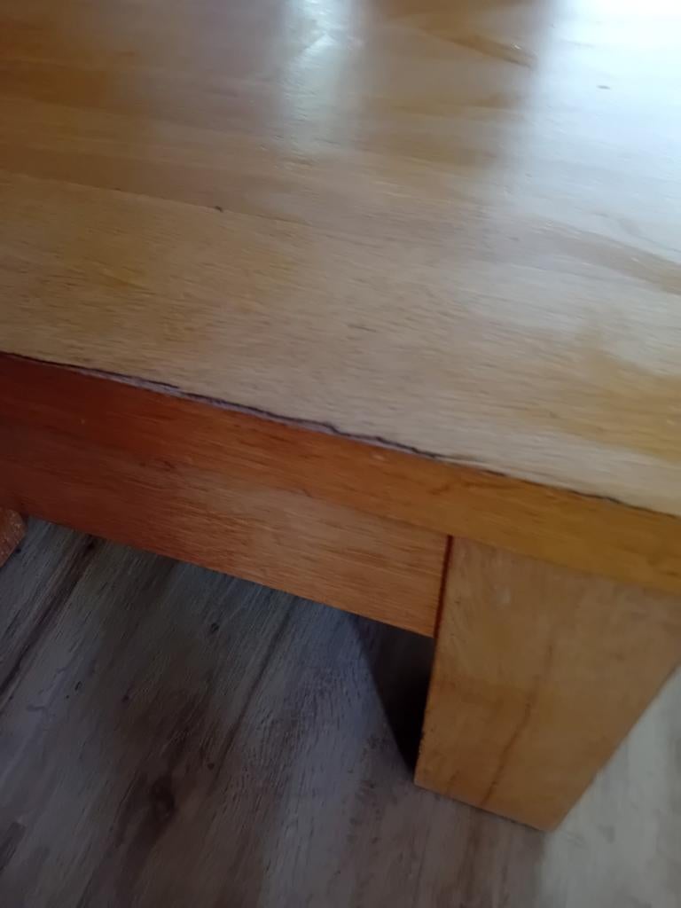 2 blank houten tafeltjes - 1 licht beschadigd, Gebruikt, 50 tot 100 cm, Vierkant, Minder dan 50 cm