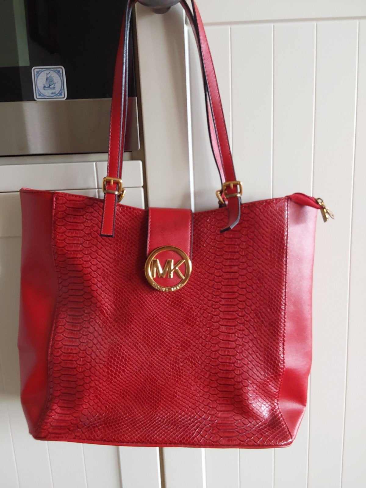 Michael Kors Shopper Rood - Zo goed als nieuw, Ophalen of Verzenden, Zo goed als nieuw, Rood, Shopper