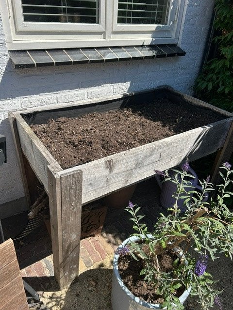 Stevige houten moestuinbak / moestuintafel, Tuin en Terras, Kweekspullen, Ophalen, Zo goed als nieuw, Kweekbak