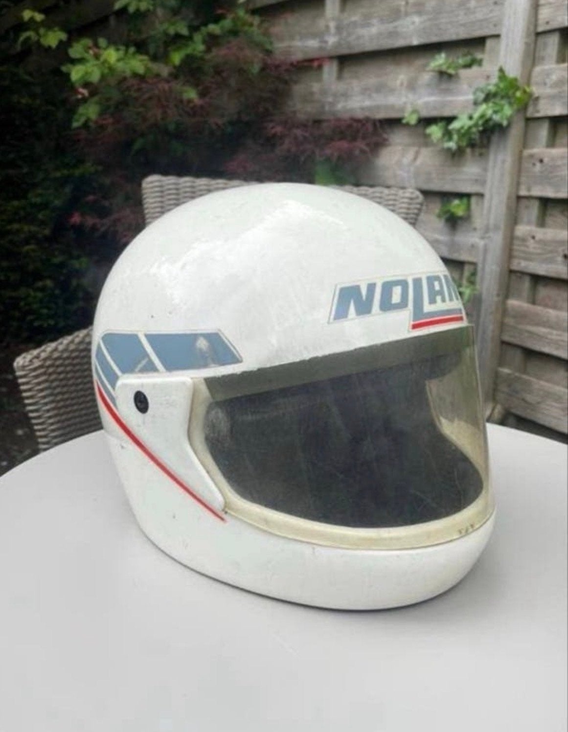 Vintage Nolan brommerhelm - 40 jaar oud - Decoratie, Fietsen en Brommers, Brommerhelmen, Ophalen of Verzenden, Gebruikt, Large
