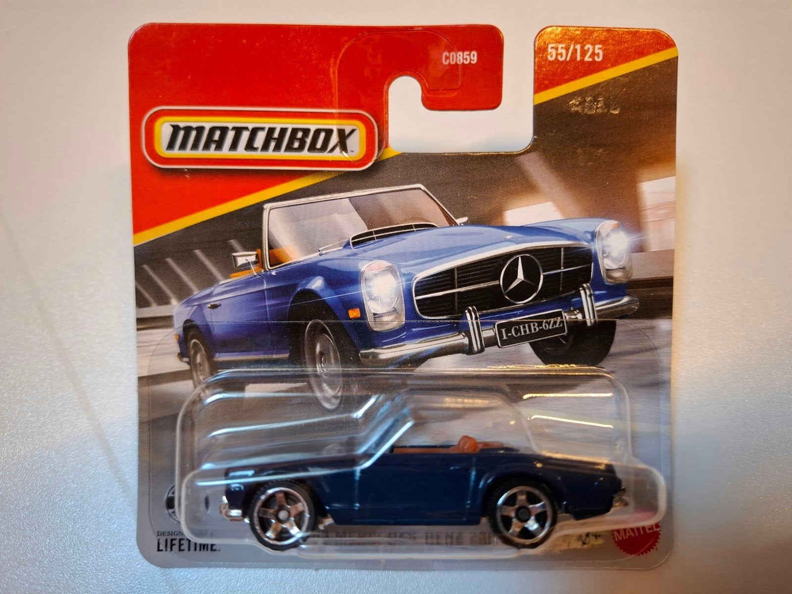 Matchbox Mercedes Benz 230 SL 1963 Donkerblauw Nieuw, Ophalen of Verzenden, Nieuw, Auto