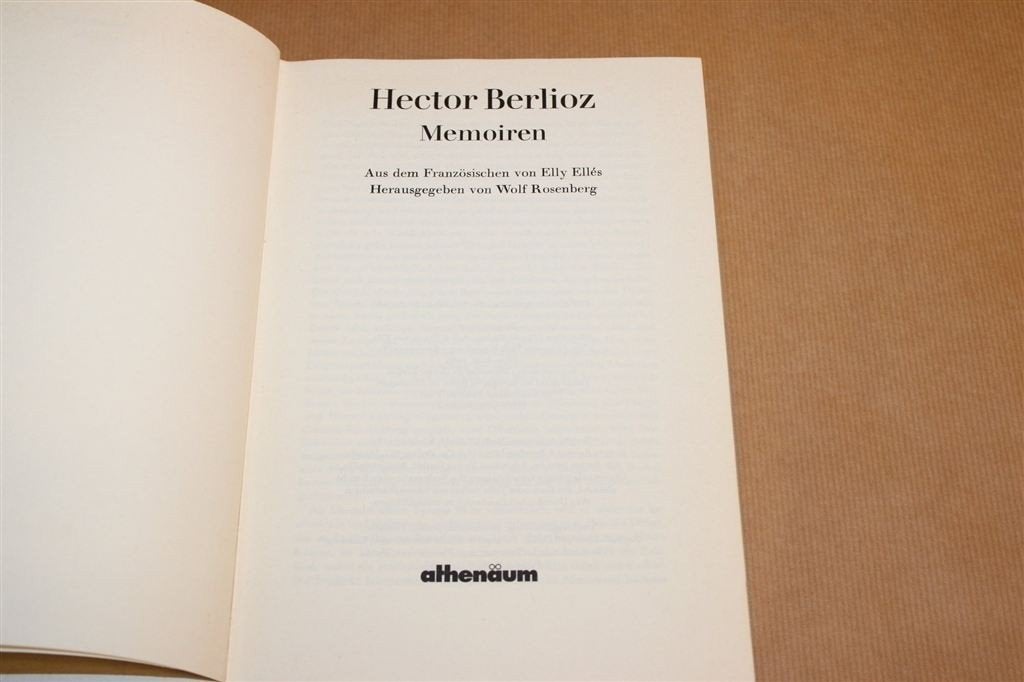 Memoires — Autobiografie Hector Berlioz [DE], Ophalen of Verzenden, Gelezen, Artiest