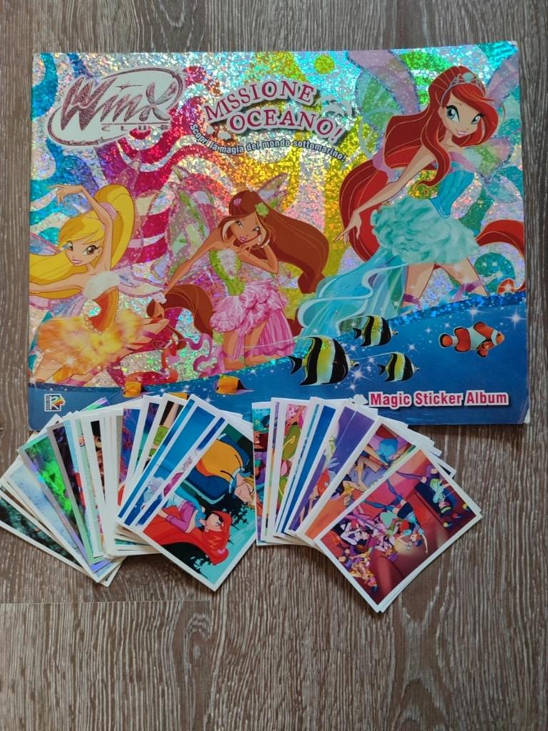 Panini Winx Club Misssione Oceano stickers (ruim 50 stuks), Ophalen of Verzenden, Gebruikt, Strip of Tekenfilm