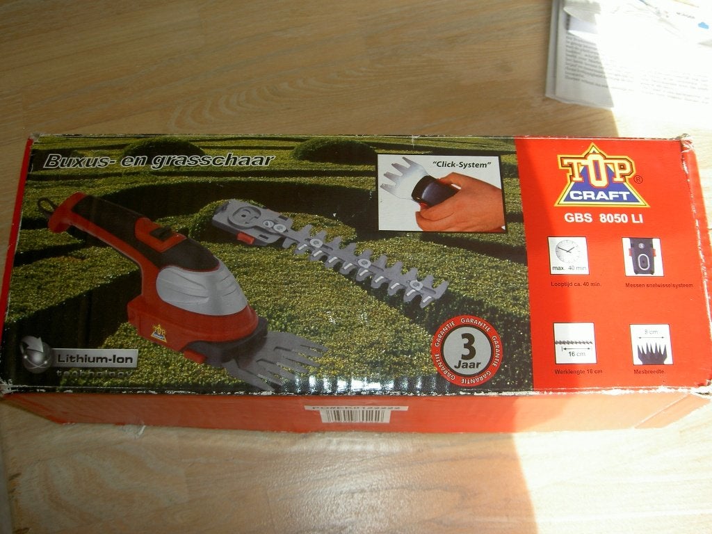 Accu Buxus- en grasschaar te koop, Ophalen, Zo goed als nieuw, Accu, Topcraft
