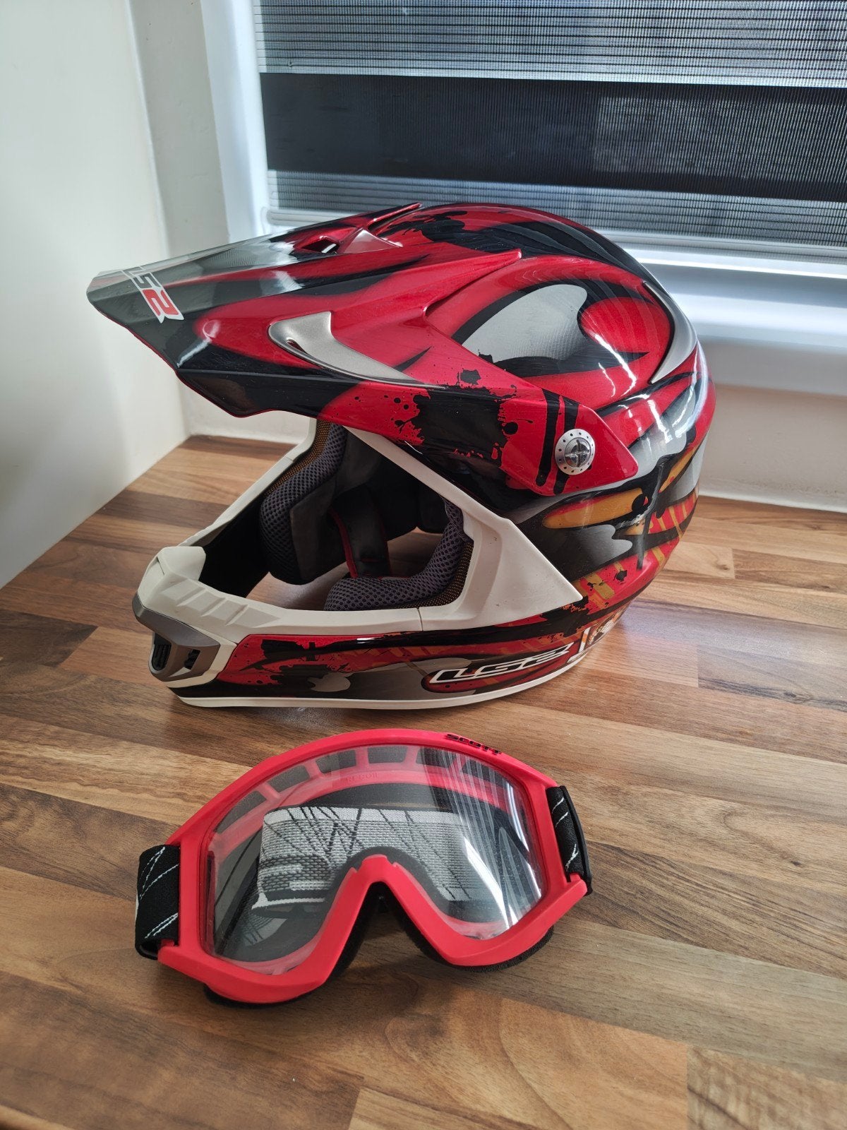 LS2 Cross/Motor/Brommer Helm met Scott Goggles, Fietsen en Brommers, Ophalen of Verzenden
