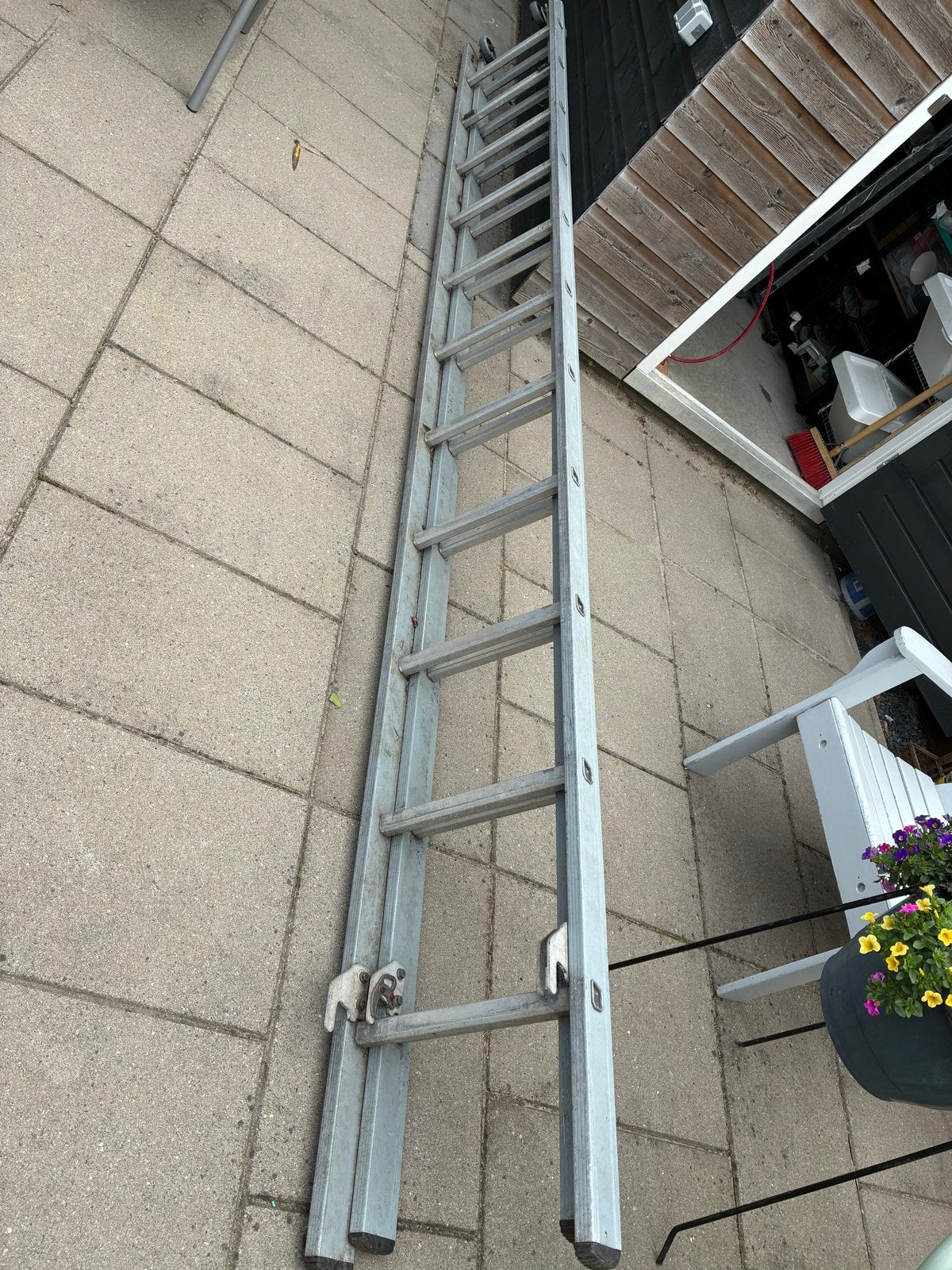 Uitschuifbare aluminium ladder - Gebruikt, Ophalen, Gebruikt, Ladder, Opvouwbaar of Inschuifbaar