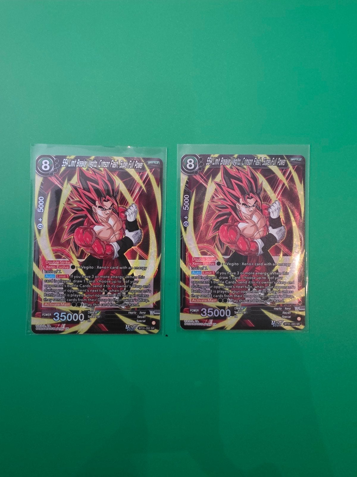 Dragon Ball - SS4 Limit Breaker Vegito B31-093 SR, Hobby en Vrije tijd, Ophalen of Verzenden, Zo goed als nieuw, Meerdere kaarten
