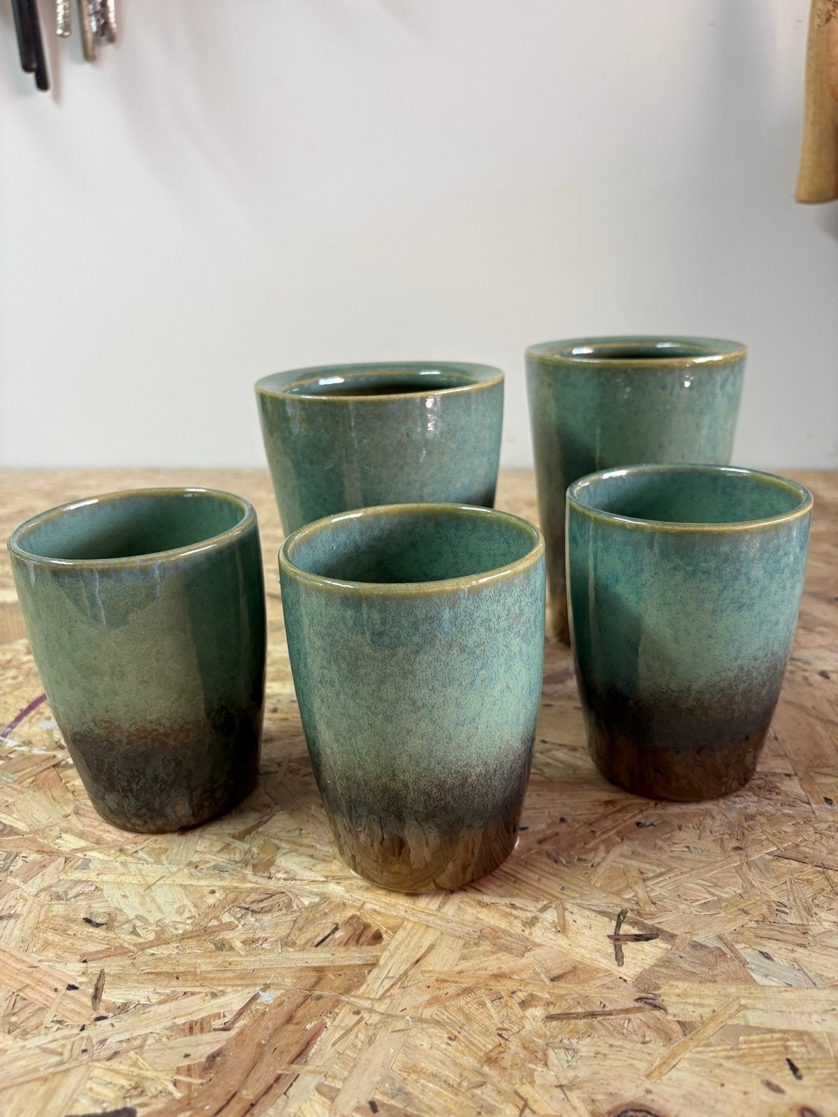 PTMD collection potten turquoise/koper - Nieuw, Tuin en Terras, Bloempotten, Nieuw, Aardewerk, Binnen, Minder dan 40 cm, Minder dan 25 cm