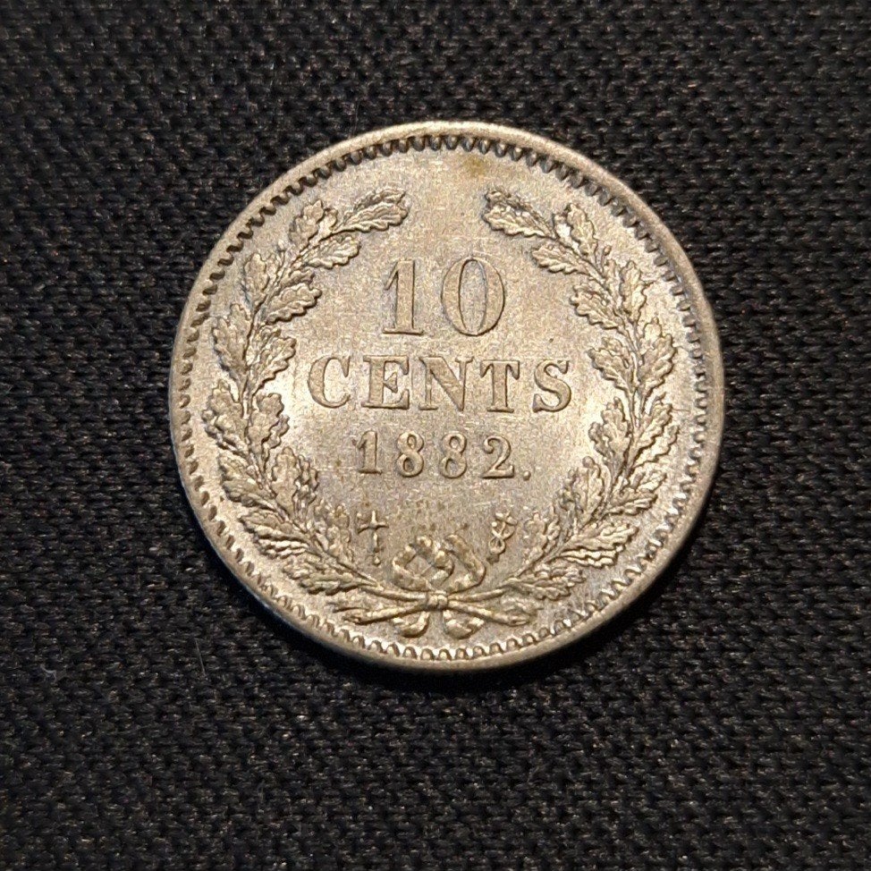 10 cent 1882, Koning Willem III, Verzenden, Zilver, 10 cent