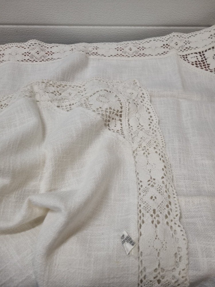 tafelkleed linnen katoen gehaakt, Ophalen of Verzenden, 'T Olde Gre-j, Info@toldegrej.nl, Endepoelstraat 20f Didam