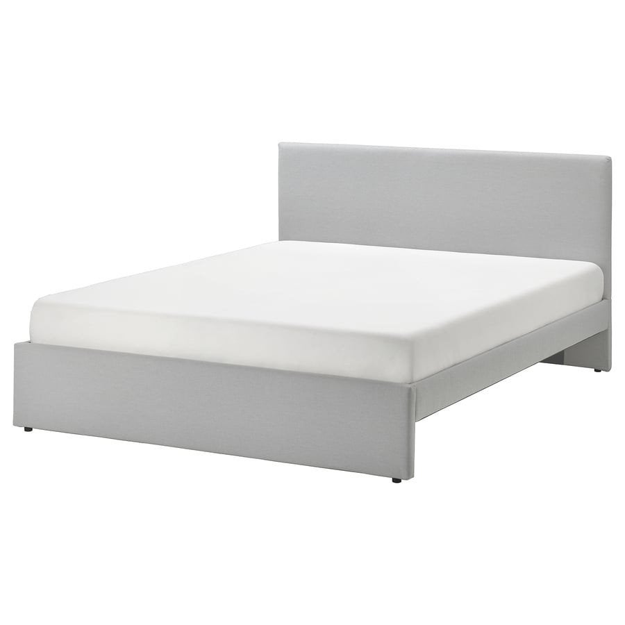 Stijlvol tweepersoonsbed met stoffen bekleding, Huis en Inrichting, Slaapkamer | Bedden, Ophalen, Gebruikt, Tweepersoons, 140 cm