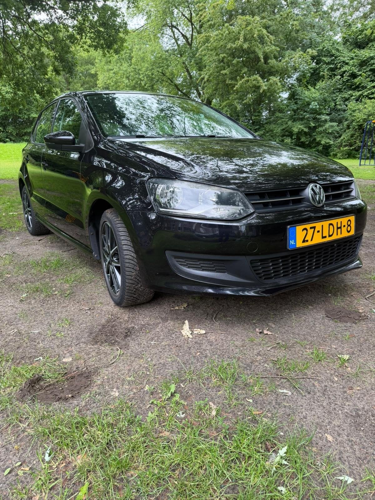 Volkswagen Polo 1.4 16V 63KW DSG 2010 Zwart, Auto's, Volkswagen, 40 €/maand, 4 cilinders, Zwart, Origineel Nederlands