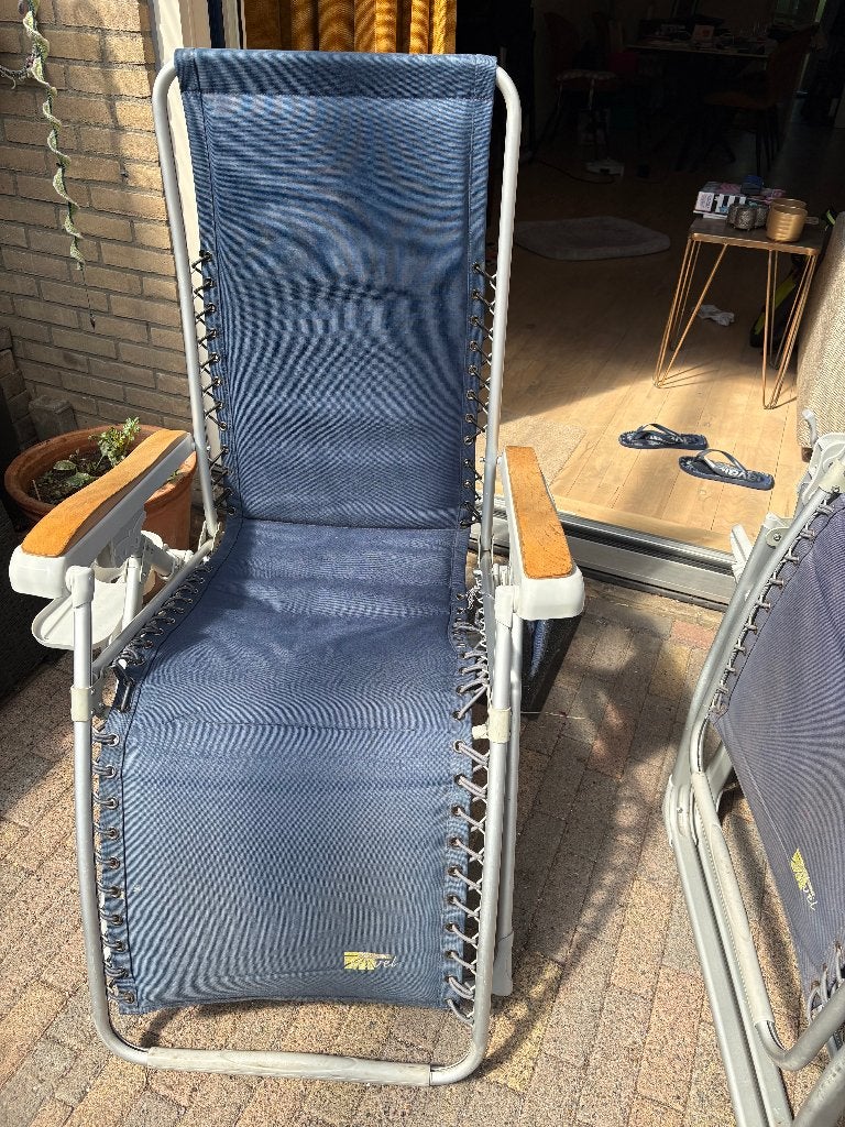 2 Kampeerstoelen met afneembare hoofdsteunen en reparatieset, Ophalen, Gebruikt, Campingstoel