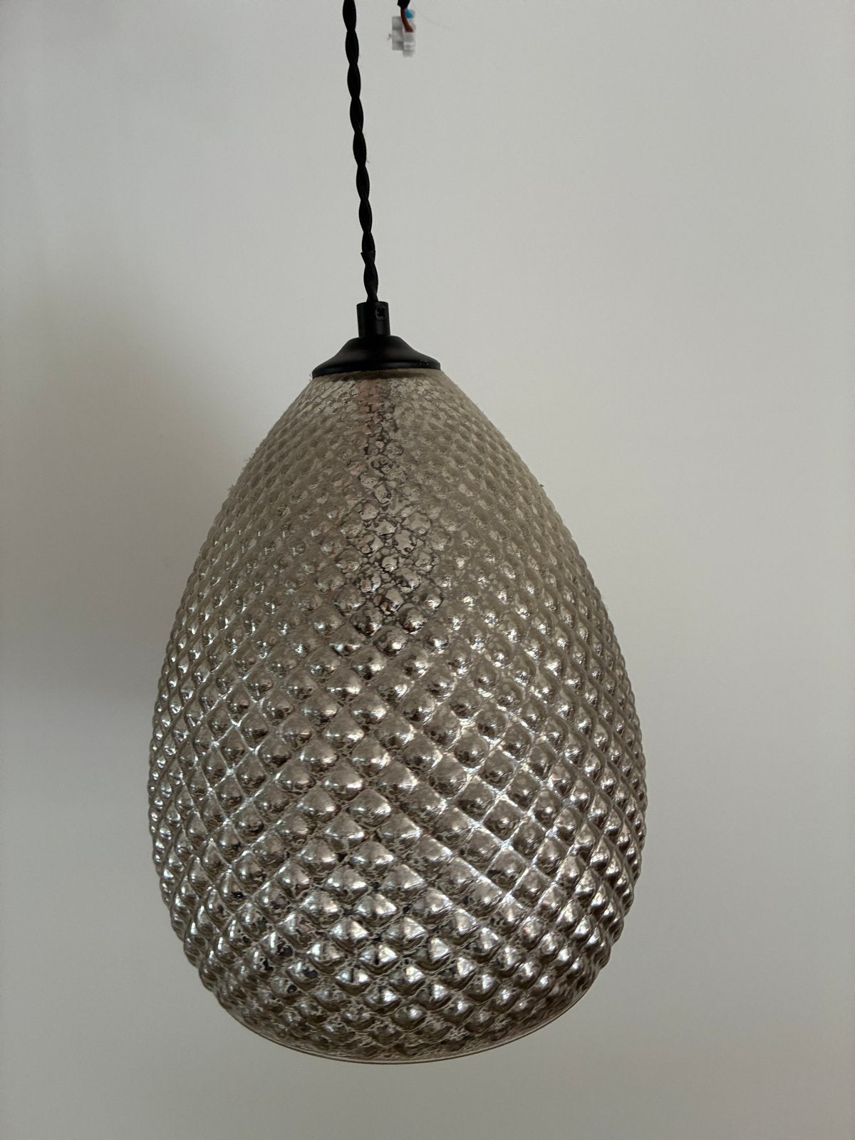 Lucide hanglamp met geribbeld glas, E27 fitting, Ophalen, Gebruikt, Glas, E27 (groot)
