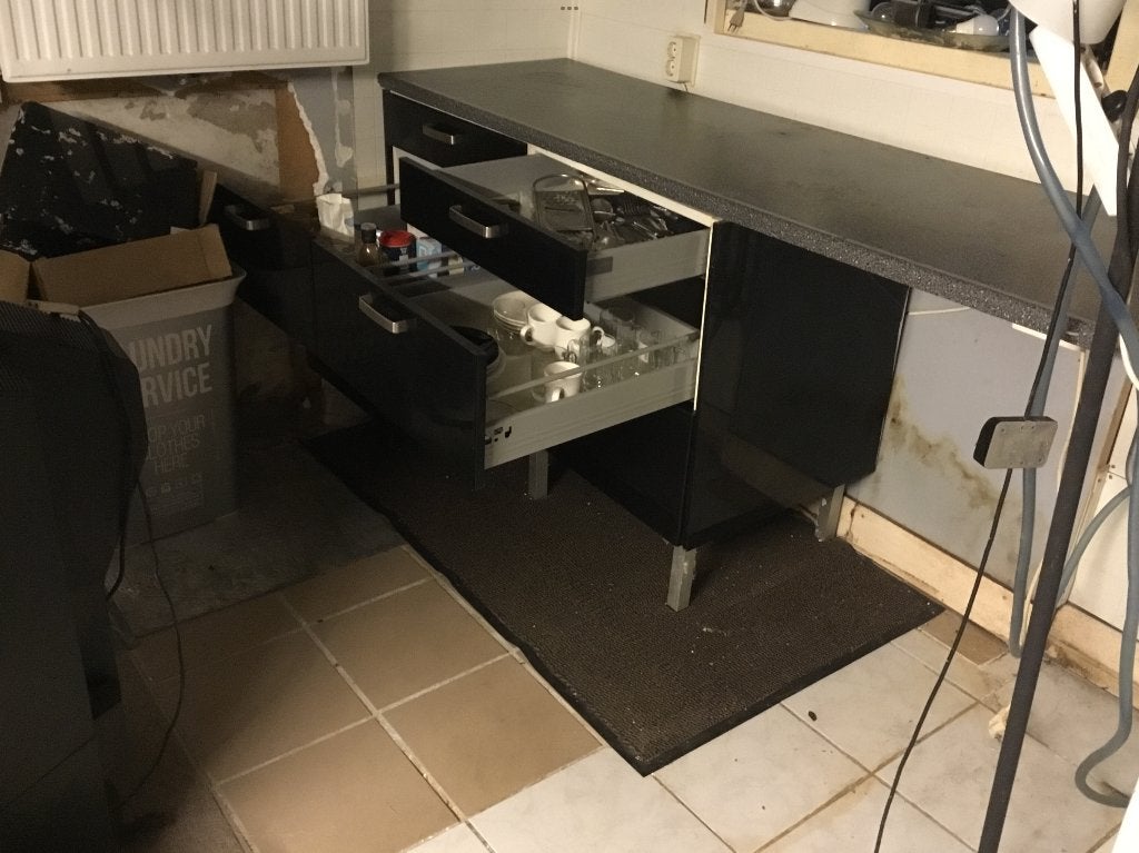 Keukenblok, Huis en Inrichting, Ophalen, Gebruikt, Overige materialen, Zwart