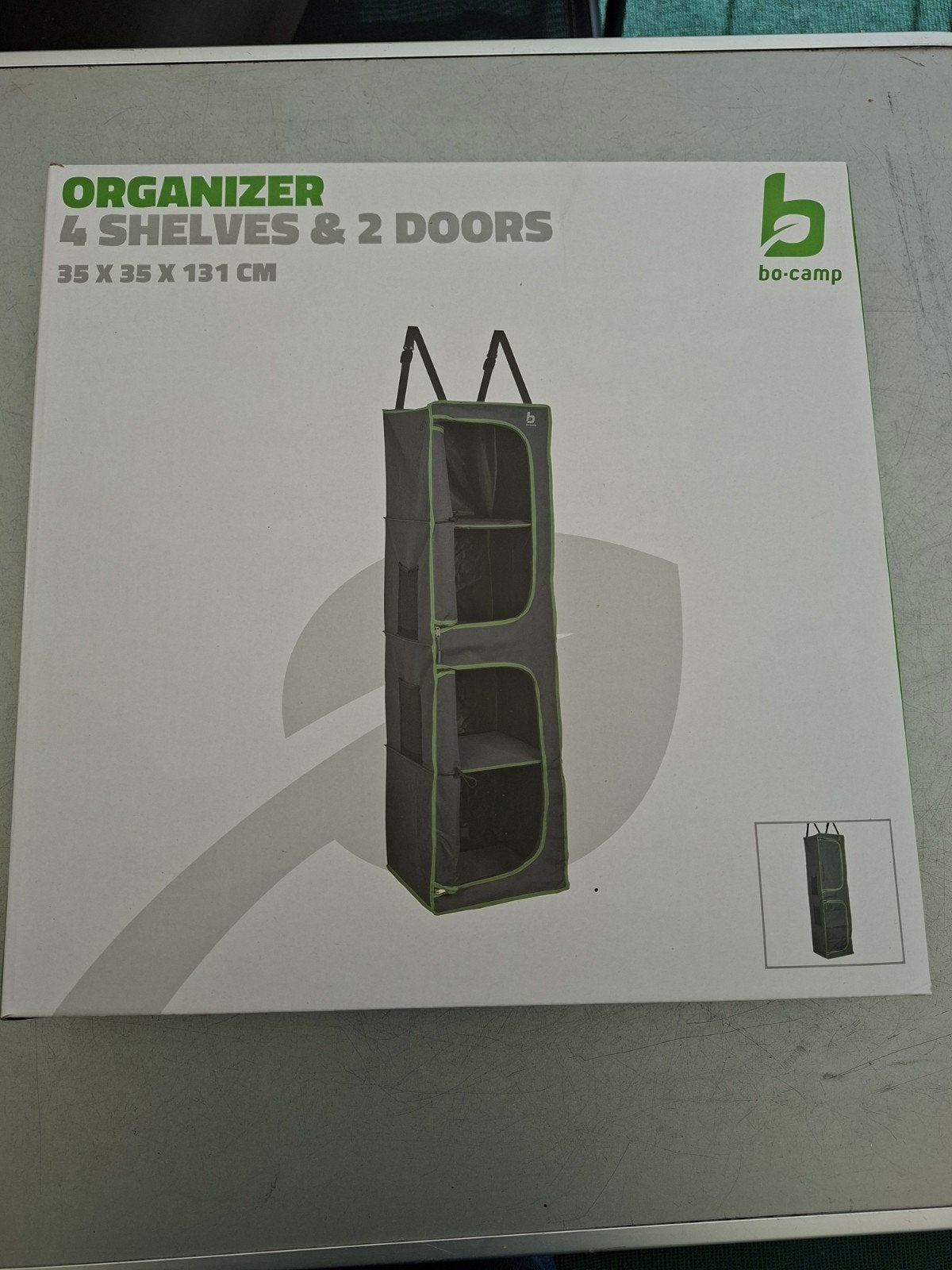 Nieuwe Bo-Camp hangkast/organizer 4 vakken voortent, Ophalen of Verzenden