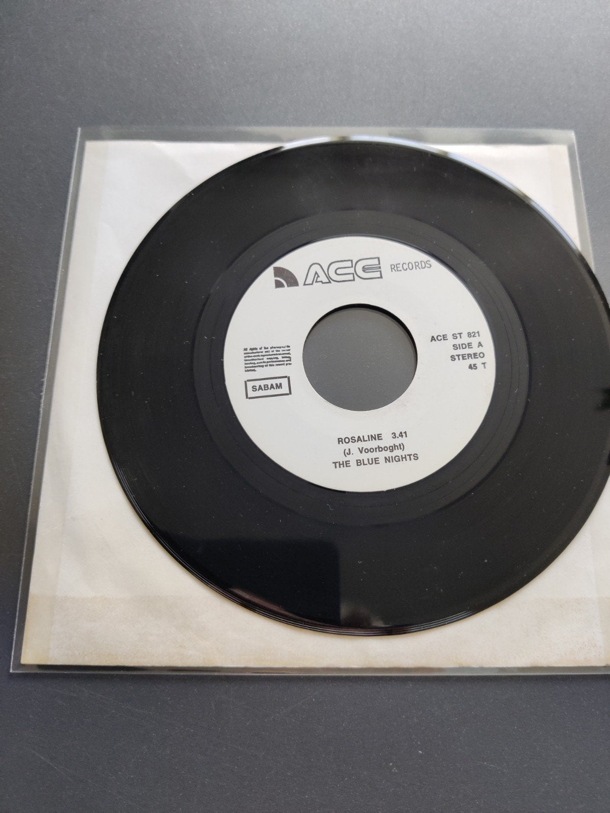 The Blue Nights - Rosaline / Little Darlin ( zeldzaam ), Ophalen of Verzenden, Zo goed als nieuw, Overige formaten, Levenslied of Smartlap