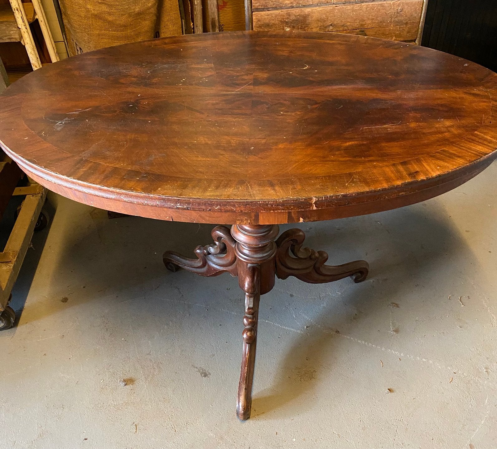 Leuke Antieke Eettafel, Ovaal Tafeltje, Tafel, Hout, Ophalen
